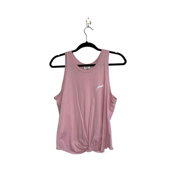 Victoria’s Secret PINK Tank Light Pink Graphic Logo Knot Front Small Women’s - Picture 11 of 11
